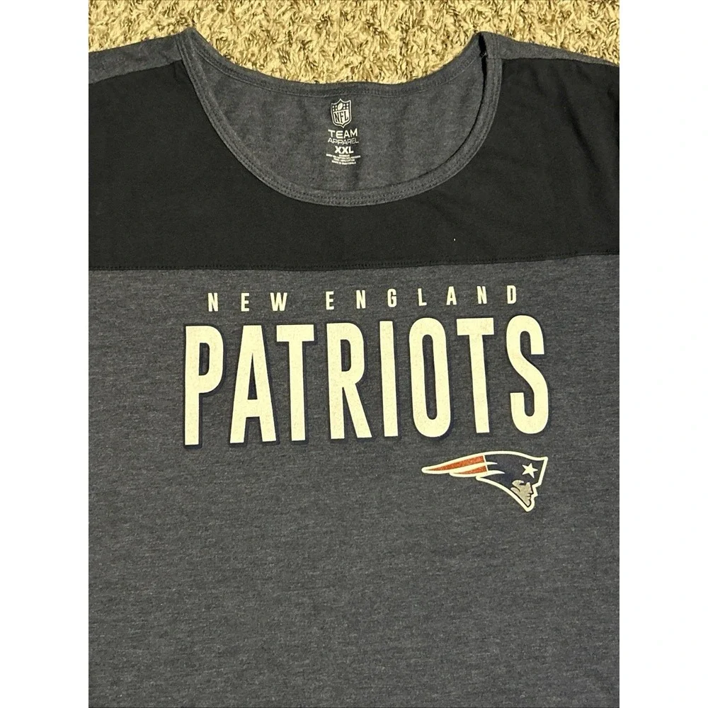New England Patriots NFL Women ScoopNeck Tee XXL Navy Football Fan Shirt Graphic